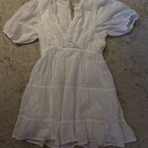 Aqua Kids Casual Dress - White
